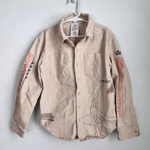 Disney Parks Buzz Lightyear Long Sleeve Button Up Shirt Star Command Kids Sz 7/8